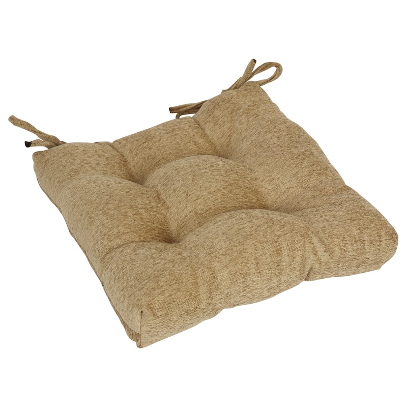 16-inch Square Jacquard Chenille Tufted Chair Cushions (Set of 2 or 4) - 16 x 16