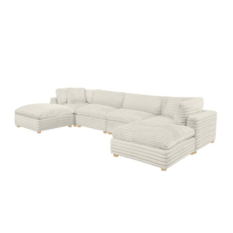Best Quality Furniture 4-Piece Section Corduroy Modular