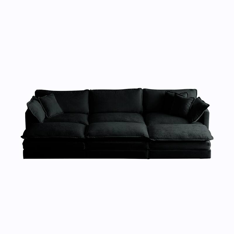 Comfy Chenille Accent Armchair Breathable Single Sofa w/Pillow