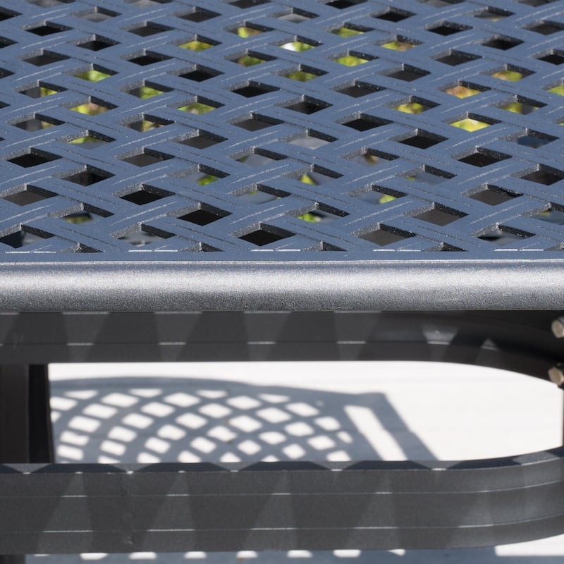 Cayman Black Sand Cast Aluminum Dining Table by Christopher Knight Home
