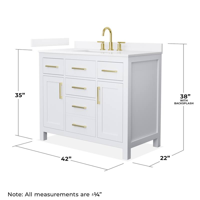Wyndham Collection WCG2424-42S-QTZ-US3MXX Beckett 42" Free Standing