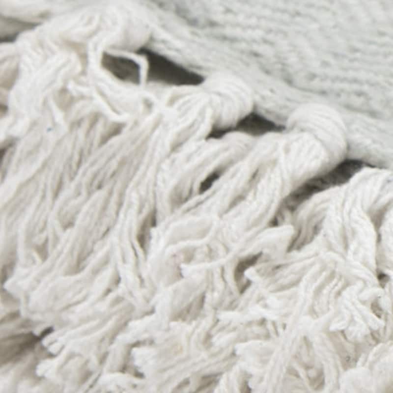 HomeRoots Light Gray Woven 100% Cotton Throw Blanket