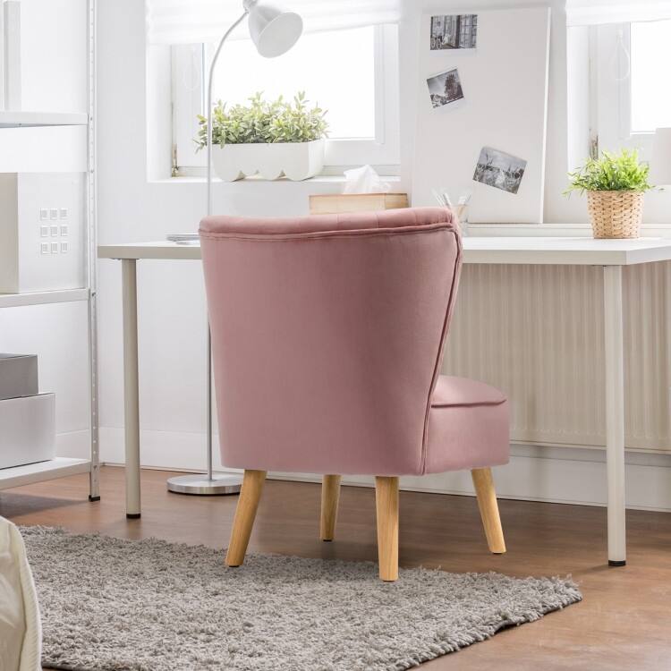 Armless Accent Chair Modern Velvet Leisure Chair - 21.5" x 27" x 28.5" (L x W x H)