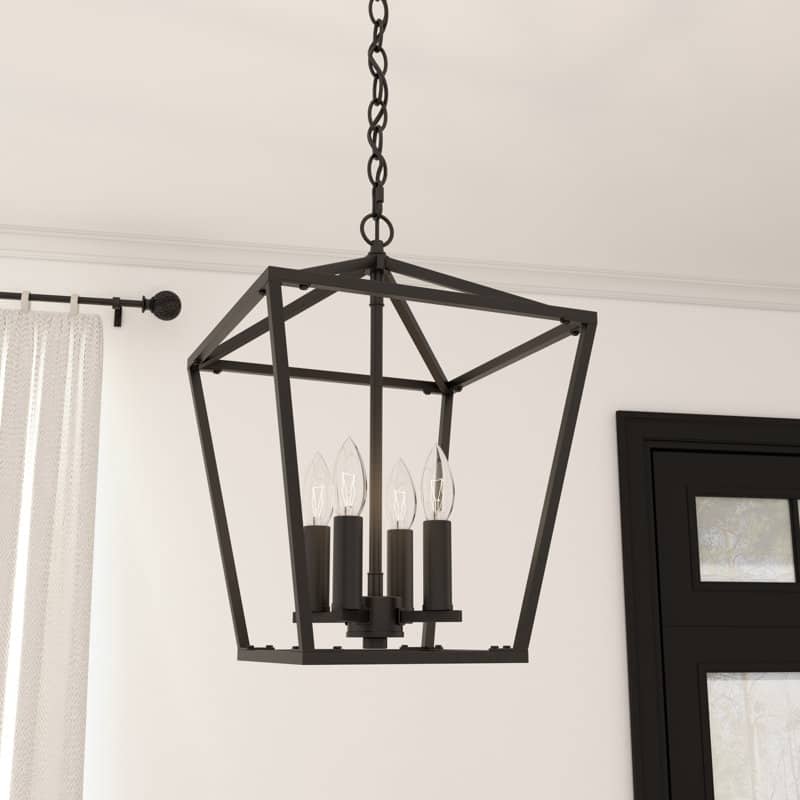 Acroma 4 Light 12In Lantern Square Pendant-UL - Aged Zinc