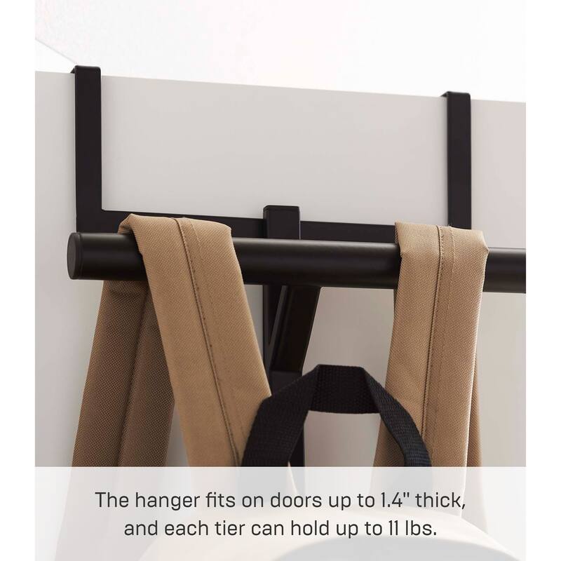 Yamazaki Home Over-the-Door Backpack Hanger, Steel, Holds 22 lbs - L 4.53 x W 10.43 x H 36.42 inches