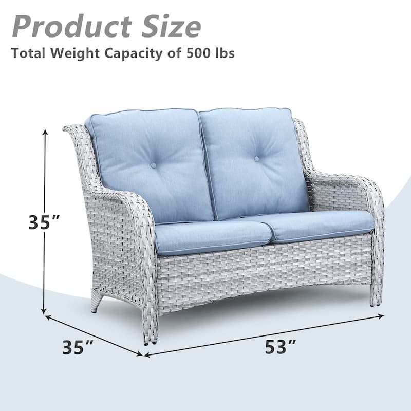 Gymojoy Patio Loveseat Sofa with Cuhsion