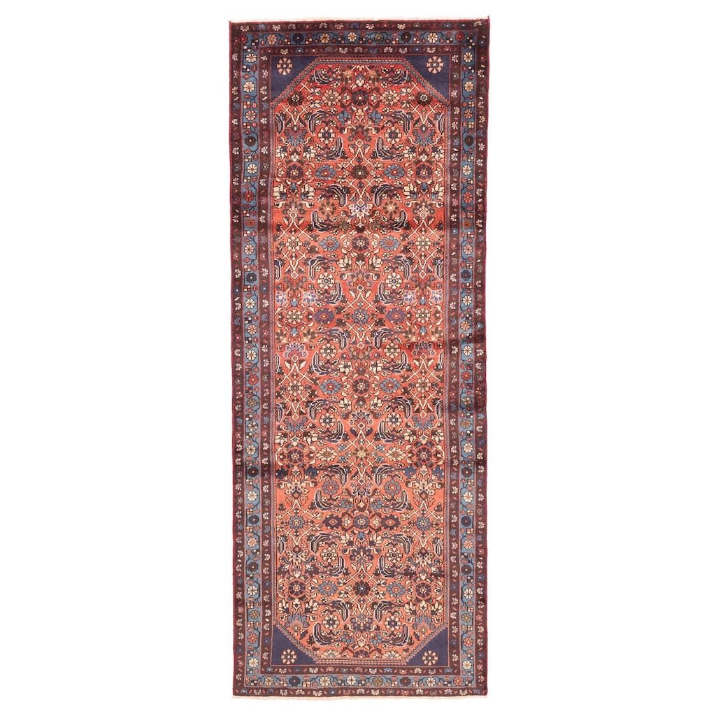ECARPETGALLERY Hand-knotted Andelz Red Wool Rug - 3'6 x 9'5
