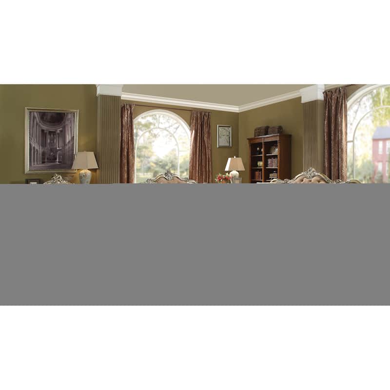 0 Vintage Oak Button Tufted Loveseat