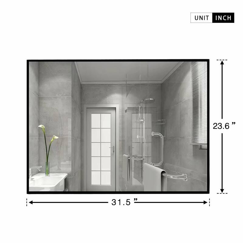 Modern Large Black Rectangle Wall Mirrors for Bathroom Vanity Mirror