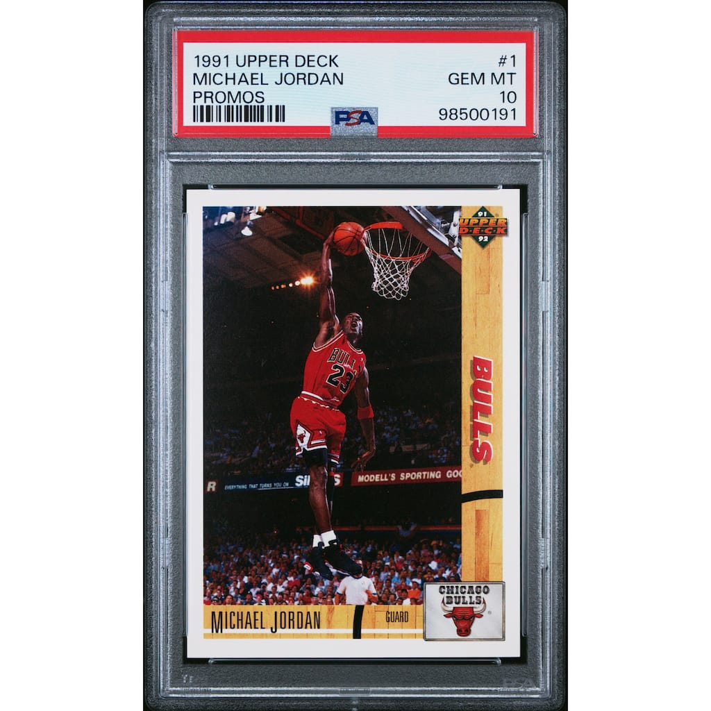 Michael Jordan 1991 Upper Deck Promos Basketball Card #1 Graded PSA 10 - 8' x 11'