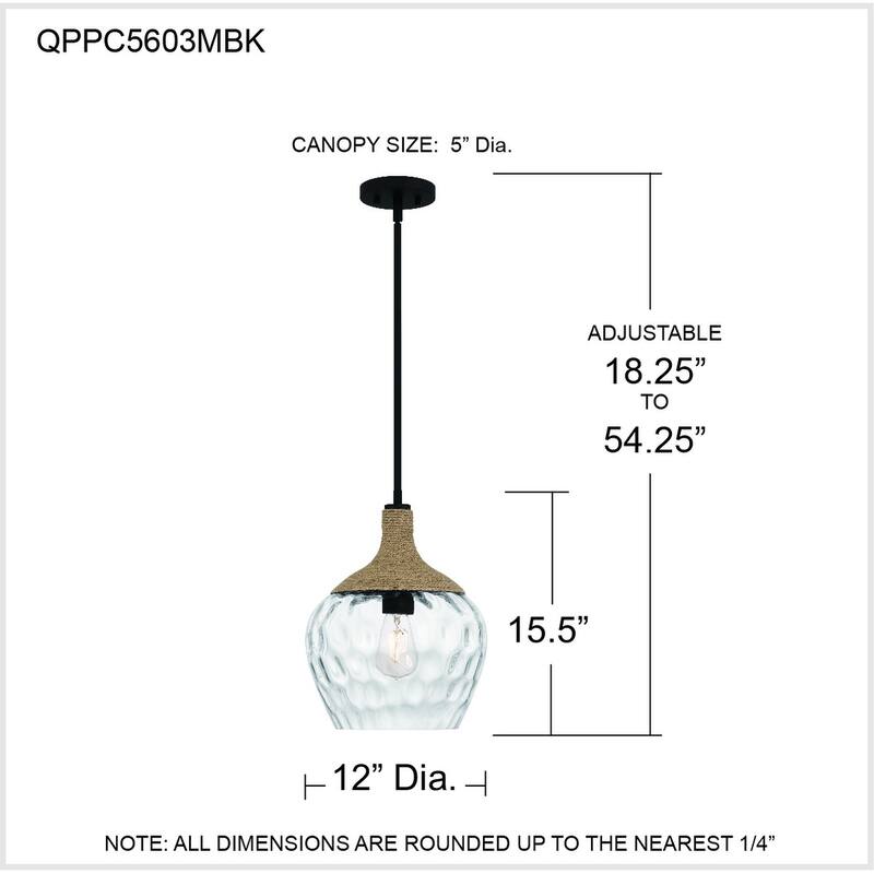 Royer 1-Light Matte Black Mini Pendant - Matte Black