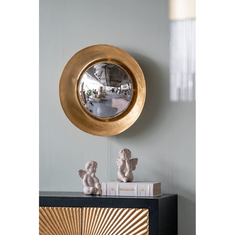 LED Lighted Wall Mirror - Decorative Accent - Gold
