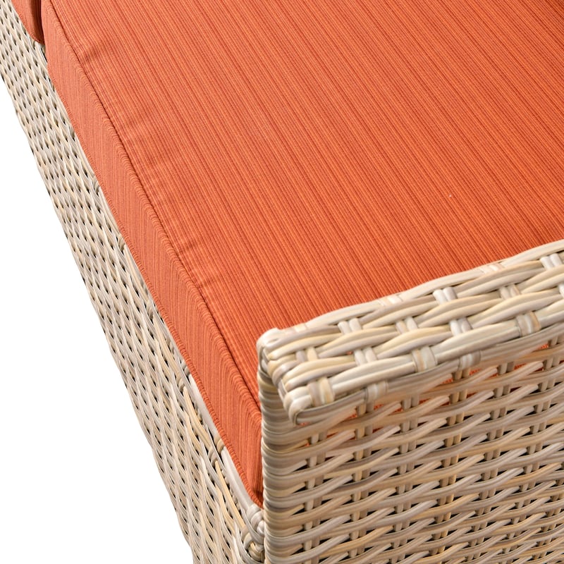 OVIOS 3-piece Pet-Friendly Patio Furniture Swivel Chairs Wicker Set