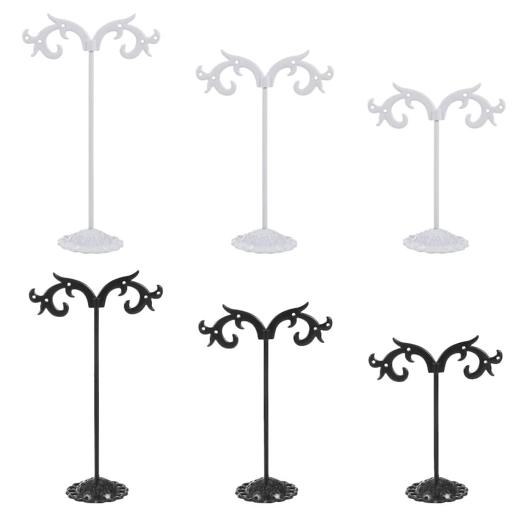 Earring Holder, 6pcs Earring Stand Earring Display Stands Organizer Spray - Black