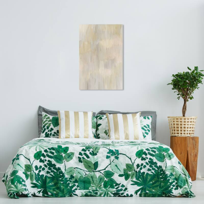 Wynwood Studio Canvas Abstract Silk Vision Gray and Light Gray Modern & Contemporary Wall Art Canvas Print - 36 x 24