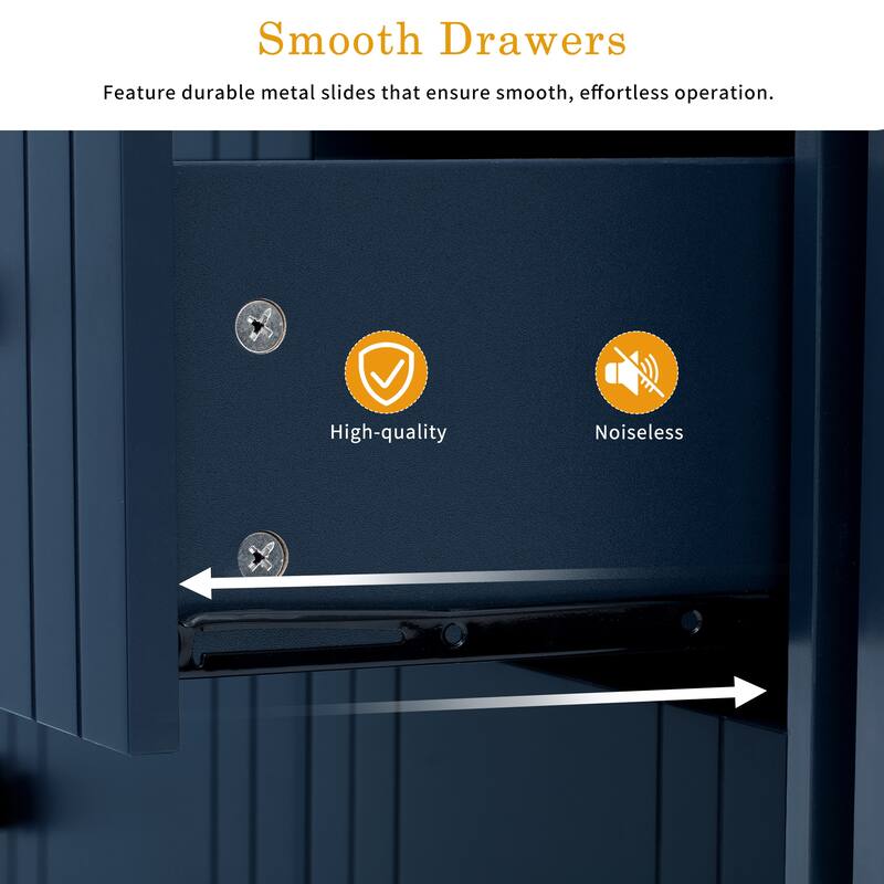 Wooden Sideboard with Extendable Table, Multifunctional Storage Cabinet with 2 Doors and 3 Drawers for Living Room