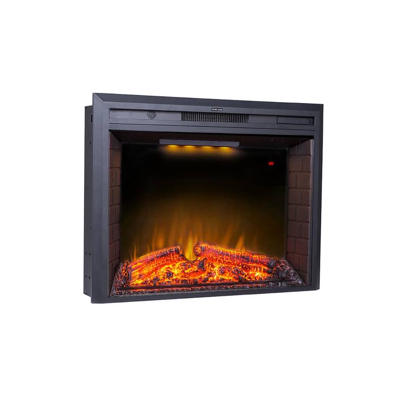 Electric Fireplace Heater with Log set & Realistic Flame