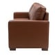 preview thumbnail 43 of 53, Ernando 83.46" Wide Genuine Leather Sofa with Squared Arms and Pillows
