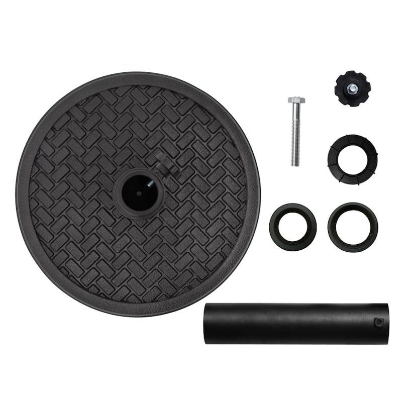 Pellebant 10 X 6.5 FT Patio Market Umbrella with Base