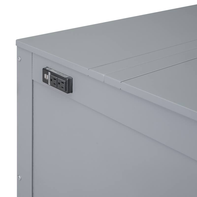 Full Size Murphy Bed with USB Port, Removable Shelves, and Space-Saving Design