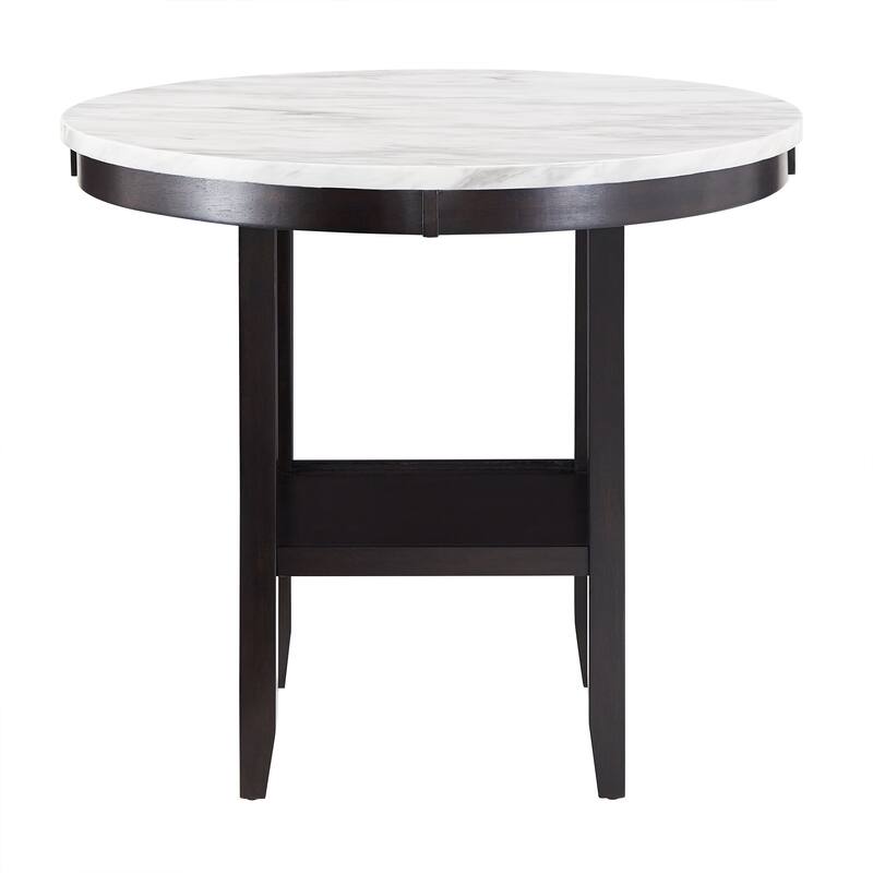 Balmforth White Faux Marble Round Counter Height Dining Set by iNSPIRE Q Classic