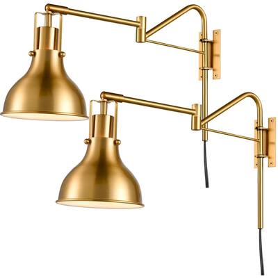 Pavia Plug-in Wall Sconces Set of Two Swing Arm Wall Lamp
