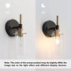 preview thumbnail 8 of 18, Modern Farmhouse 1-Light Black Gold Wall Sconce Light Fixture with Glass Shade