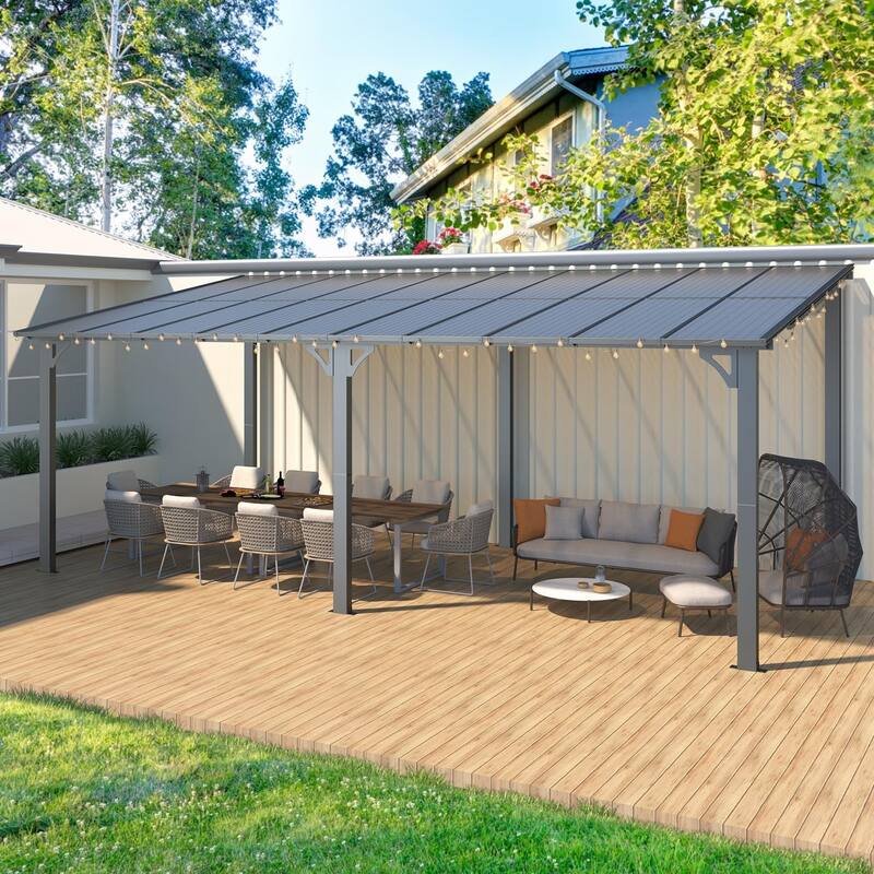 AECOJOY Wall Mounted Gazebos Pergola Gazebo Awnings for Backyard