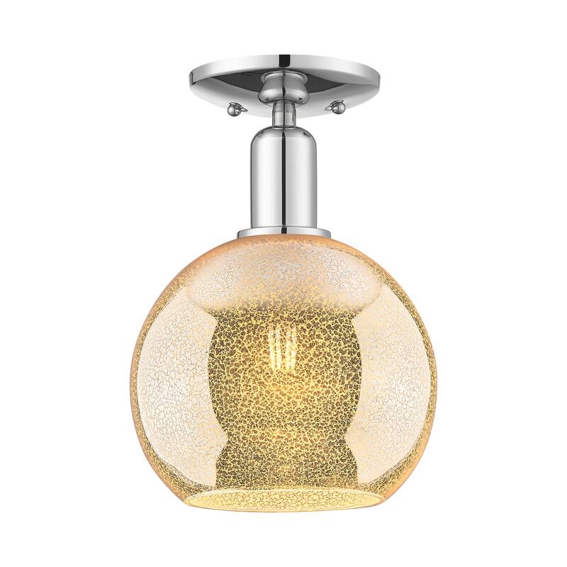 Innovations Lighting Endless Possibilities Arcadia - Athens - 1 Light 8" Semi-Flush Mount - Mercury/Polished Chrome