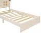 preview thumbnail 9 of 10, Beige Twin Size Wood Platform Bed with House-shaped Headboard and Built-in LED for Bedroom