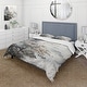 preview thumbnail 1 of 5, Designart "Asian Art Sumi Bird Serenity XIV" Grey Global - Bedding Cover Set With Shams
