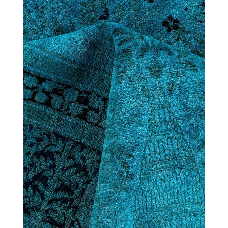 Contemporary Overdyed Wool Hand Knotted Area Rug - 6' 1" x 9' 2"