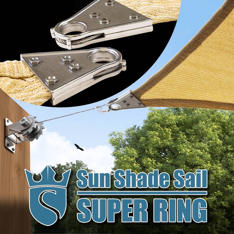 ColourTreeUSA Square Sun Shade Sail Reinforced Super Ring HDPE Mesh Fabric Screen Canopy UV Block 260 GSM