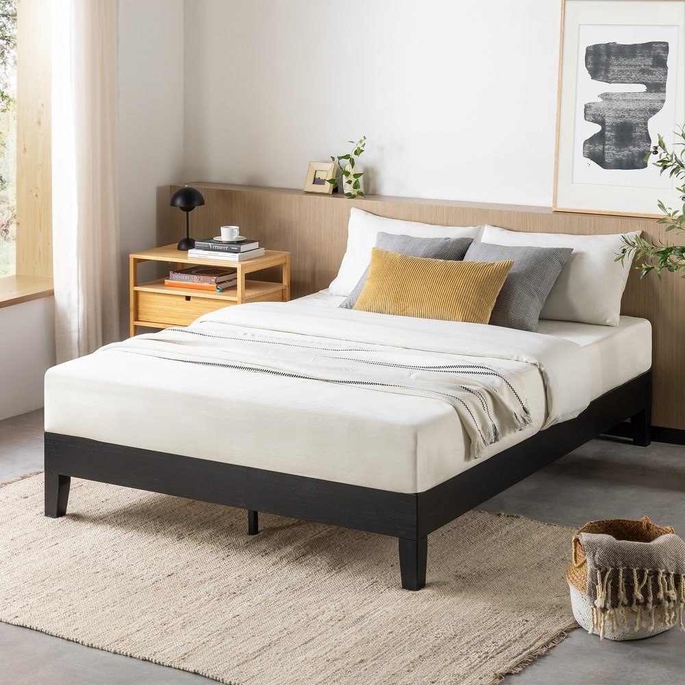 Grand Solid Wood 12-inch Platform Bed Frame by Crown Comfort