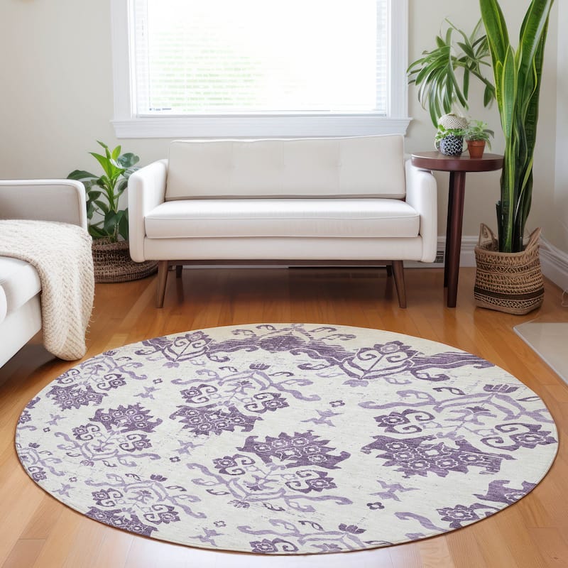 Premium Washable Super Soft Global Chic Mayfield Rug - Purple - 8' x 8'