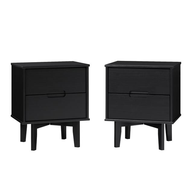 Middlebrook Mid-Century Solid Wood 2-Drawer Nightstand, Set of 2