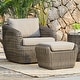 preview thumbnail 78 of 78, Patio Wicker Furniture Set Outdoor Rattan Bistro Set 1 Chair+1 Ottoman - Gray Wicker-Gray