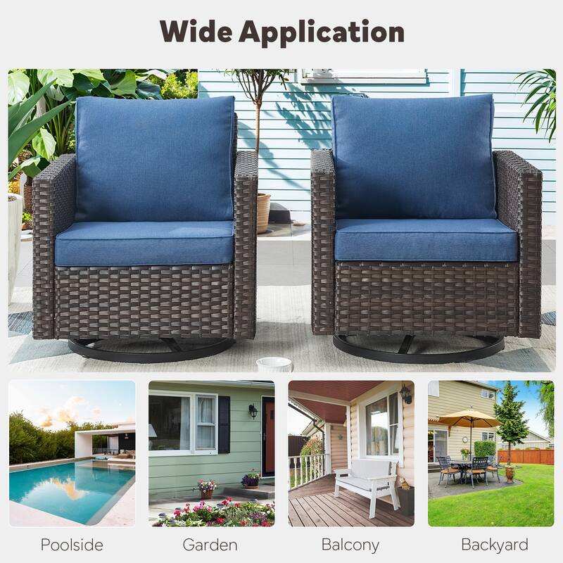 4 Pieces Fire Pit Table with Sofa Swivel Chair Set