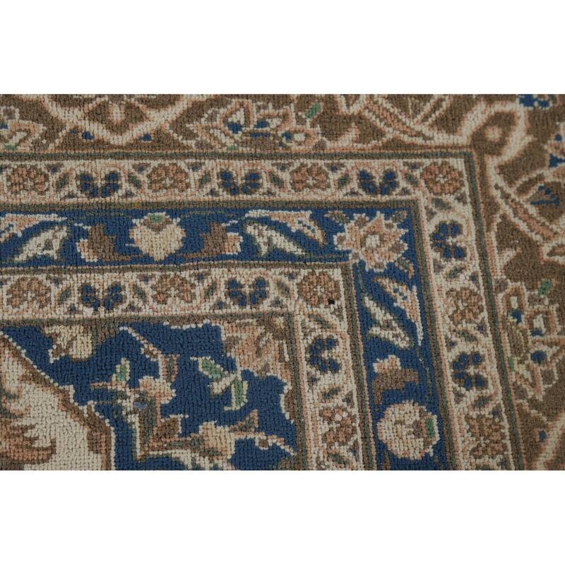 Traditional Kashan Vintage Persian Area Rug Handmade Wool Carpet - 9'9" x 12'9"