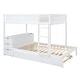 preview thumbnail 15 of 55, Full-Over-Full Bunk Bed with Twin size Trundle, Storage and Desk,with 2 USB and 2 three-holes Plugs