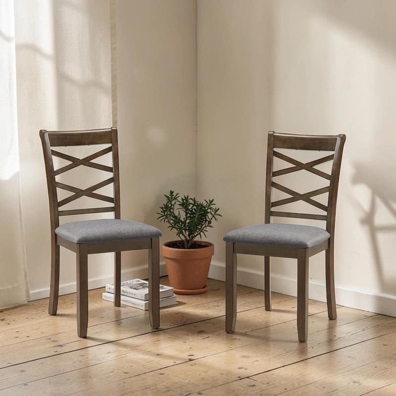 Wooden Dining Chairs Set of 4 with Upholstered Padded Seats, Kitchen & Dining Room Side Chairs for Living Room