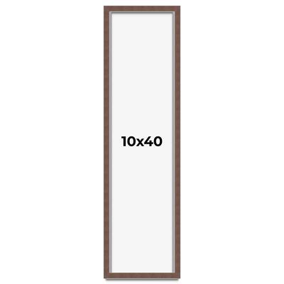 10x40 Shadow Box Frame Brown | 1.125 inches Deep Real Wood Rustic