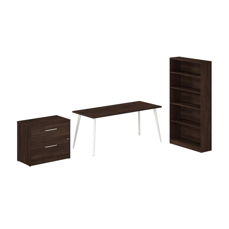 Bush Business Furniture Vista 72W Desk with File Cabinet, Bookcase