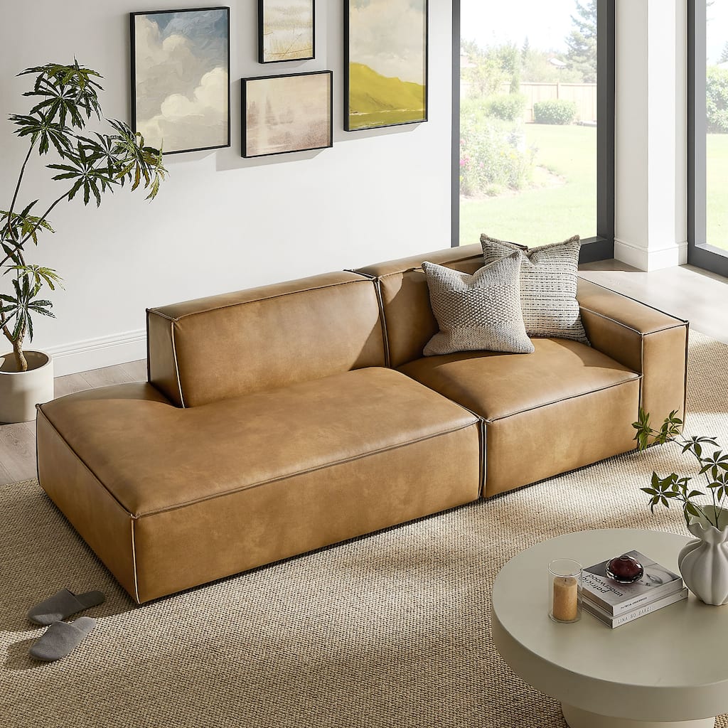 Restore 2-Piece Vegan Leather Modular Loveseat