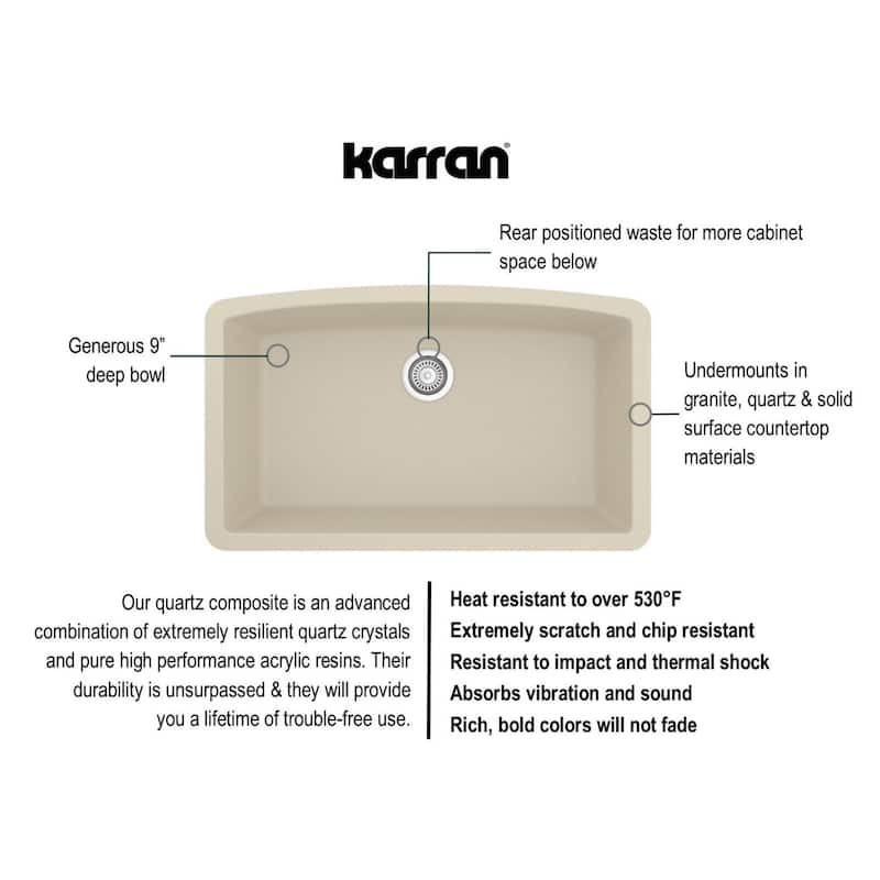 Karran Undermount Quartz Double Bowl Kitchen Sink