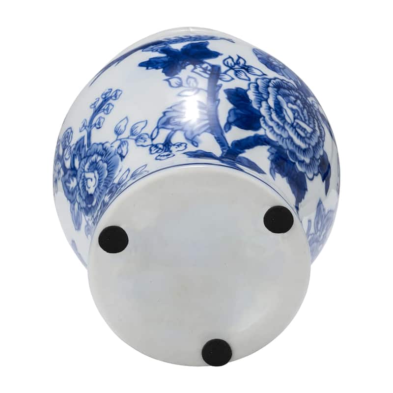 Sagebrook Home Ceramic Chinoiserie Ginger Jar with Lid
