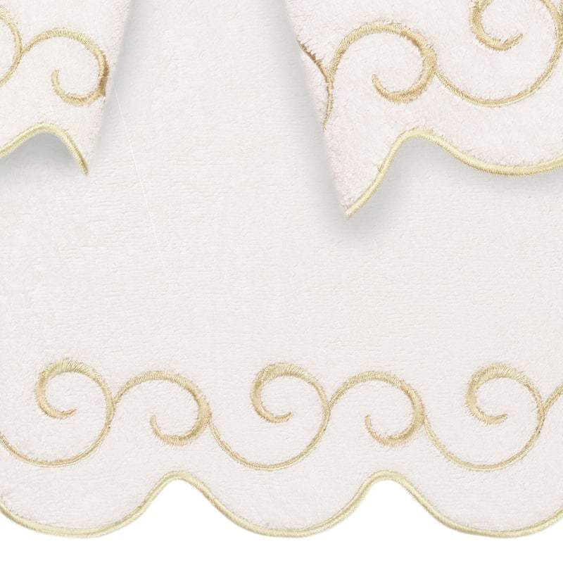 Authentic Hotel and Spa 100% Turkish Cotton SIMPLICITY Scallop Embellished Towel Collection