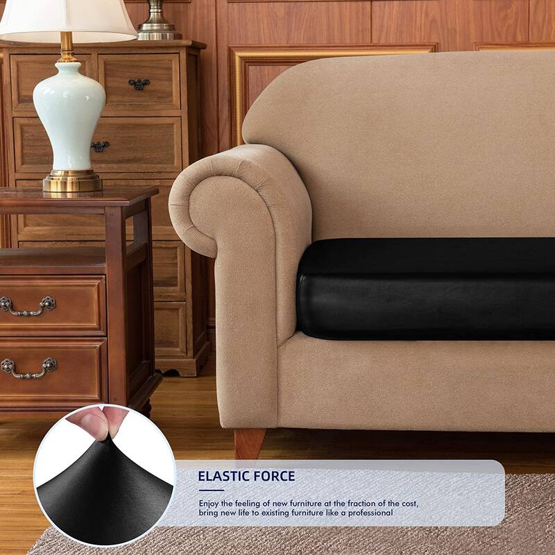 Subrtex 1-Piece PU Leather Chair Loveseat Sofa XL-Sofa Cushion Covers