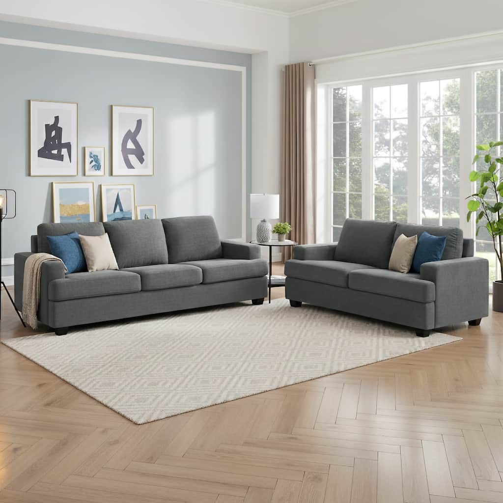 Thomas Grey Upholstered Modern Multi Piece Living Room Set