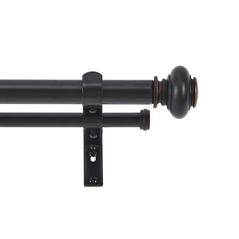 KAWOTI Bronze Double Curtain Rod Adjustable Length